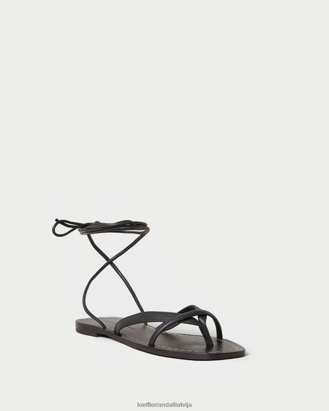 sievietes lilla string wrap sandal melns Loeffler Randall kurpes PJ4VVD114