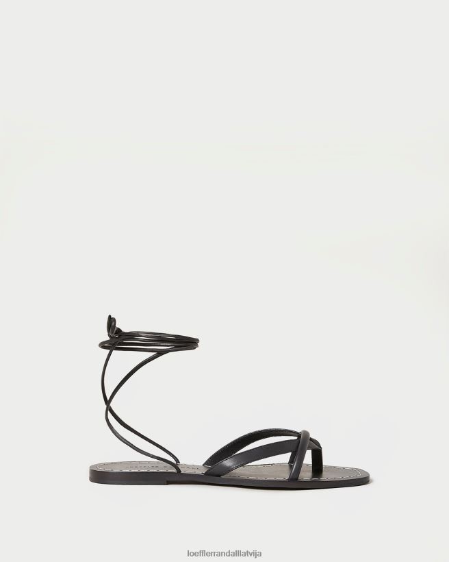 sievietes lilla string wrap sandal melns Loeffler Randall kurpes PJ4VVD114